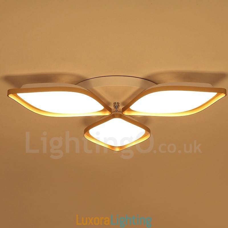 Designer Touch Decorative 3 Light Modern Contemporary Integrated Metal Flush Mount Light