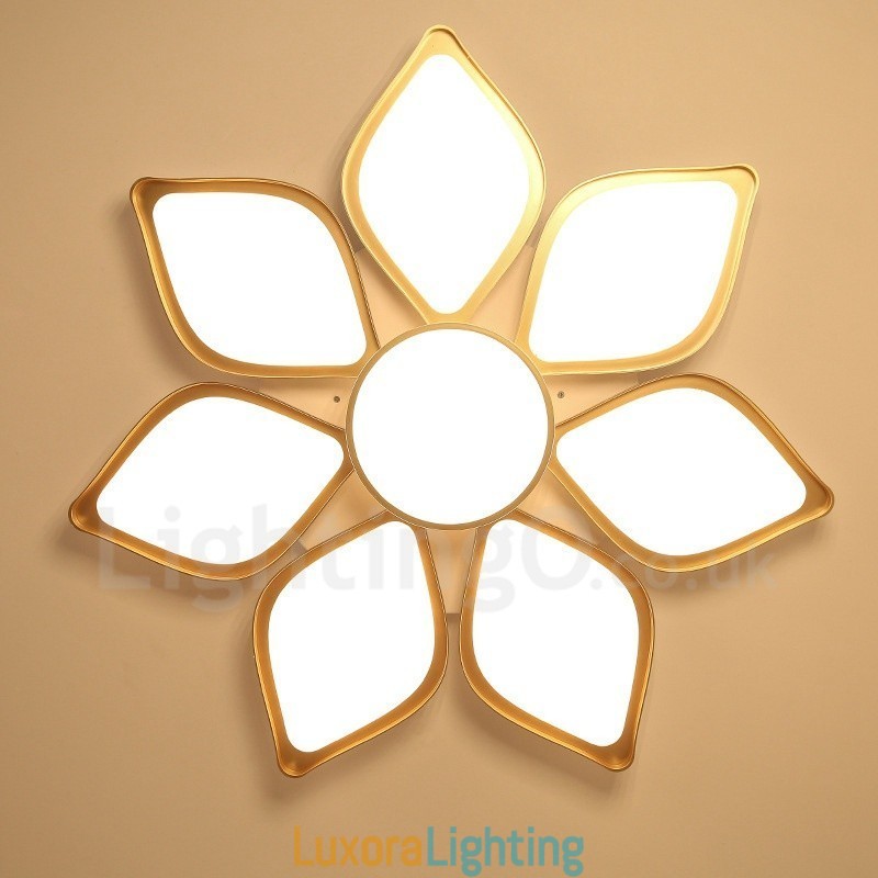 Designer Touch Decorative 8 Light Modern Contemporary Integrated Metal Flush Mount Light