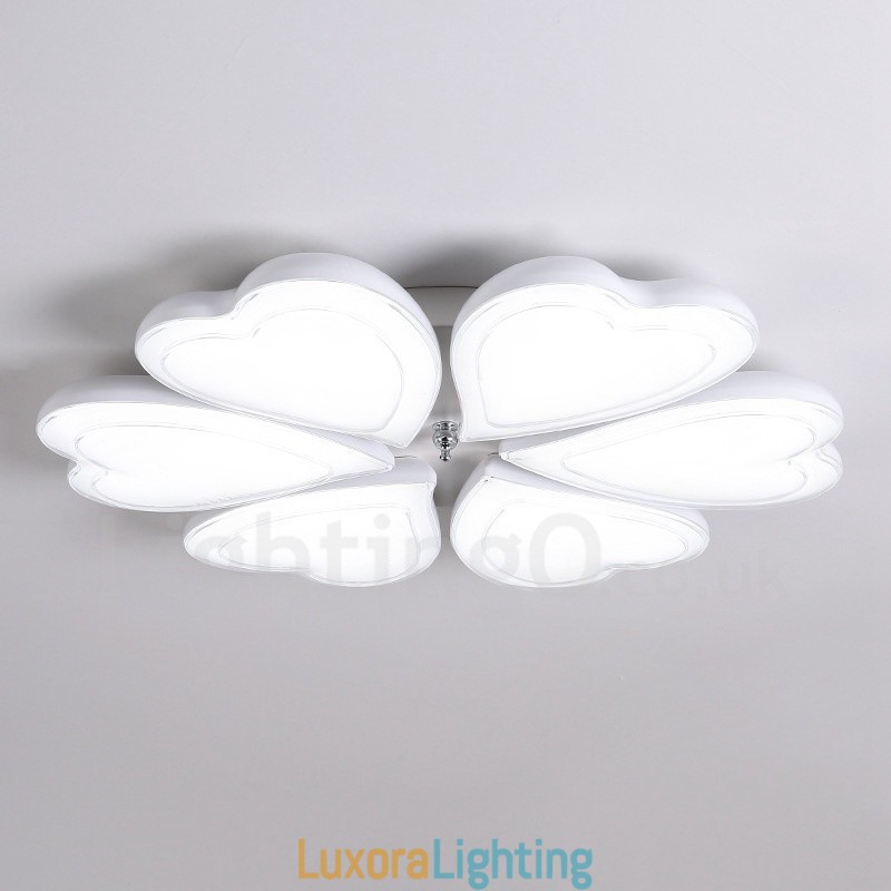 Designer Touch Decorative 6 Light Modern Contemporary Integrated Metal Flush Mount Light