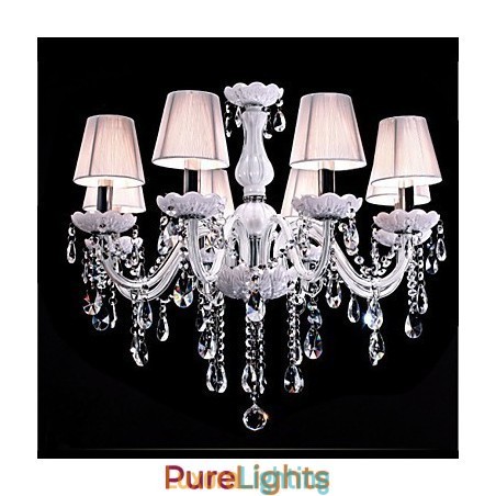 Designer Touch Decorative 6 Lights Luxury Crystal Chandelier White Color K9 Crystal Chandelier