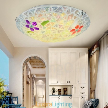 Designer Touch Decorative Rustic Lodge Integrated Flush Mount Light