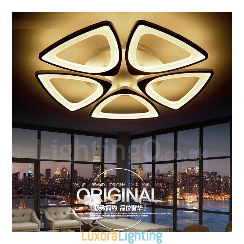 Designer Touch Decorative 5 Light Modern Contemporary Integrated Flush Mount Light