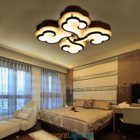 Designer Touch Decorative 4 Light Modern Contemporary Integrated Flush Mount Light