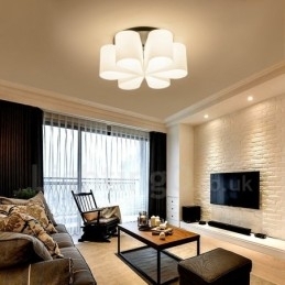 Designer Touch Decorative 6 Light Rustic Lodge Integrated Flush Mount Light