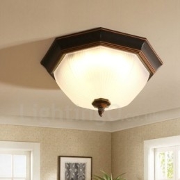 Designer Touch Decorative Rustic Lodge Integrated Flush Mount Light