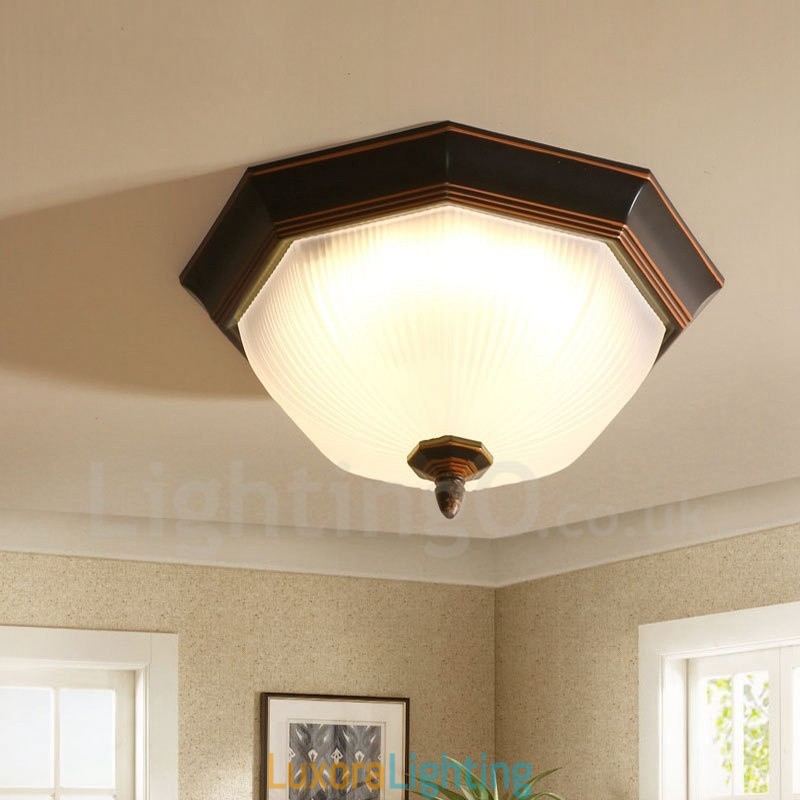 Designer Touch Decorative Rustic Lodge Integrated Flush Mount Light