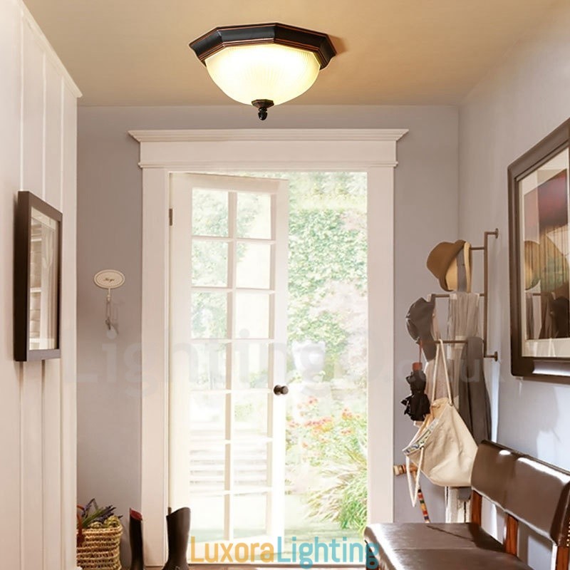 Designer Touch Decorative Rustic Lodge Integrated Flush Mount Light