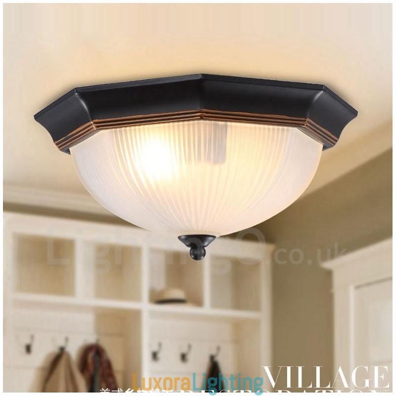 Designer Touch Decorative Rustic Lodge Integrated Flush Mount Light