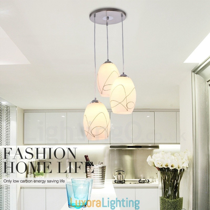 Designer Touch Decorative 3 Light Modern Contemporary Integrated Metal Pendant Light