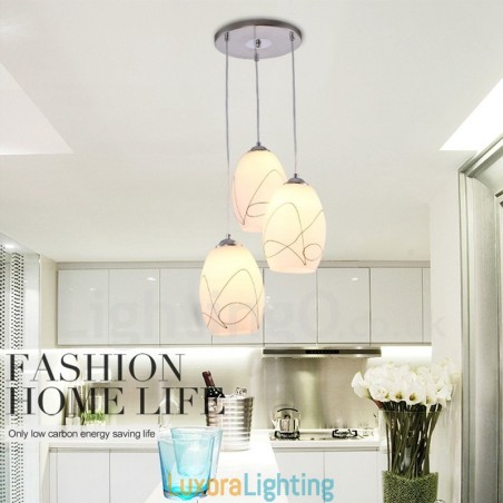 Designer Touch Decorative 3 Light Modern Contemporary Integrated Metal Pendant Light