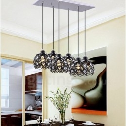 Designer Touch Decorative 6 Light Rustic Lodge Integrated Pendant Light