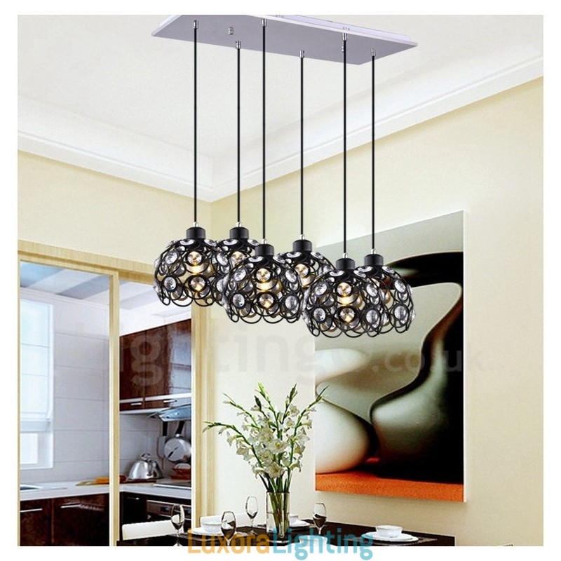 Designer Touch Decorative 6 Light Rustic Lodge Integrated Pendant Light