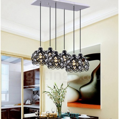 Designer Touch Decorative 6 Light Rustic Lodge Integrated Pendant Light