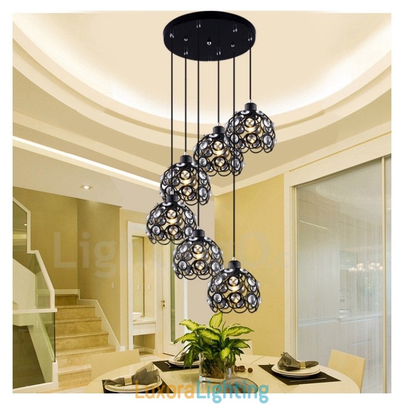 Designer Touch Decorative 6 Light Rustic Lodge Integrated Pendant Light