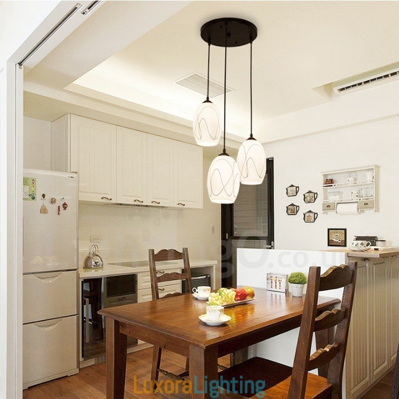 Designer Touch Decorative 3 Light Rustic Lodge Integrated Metal Pendant Light