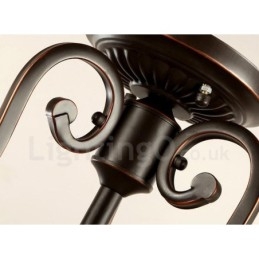 Designer Touch Decorative Single Light Rustic Lodge Integrated Metal Flush Mount Light