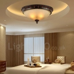 Designer Touch Decorative Single Light Rustic Lodge Integrated Metal Flush Mount Light