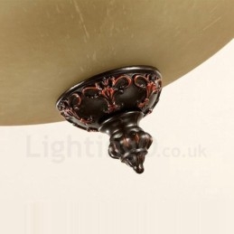 Designer Touch Decorative Single Light Rustic Lodge Integrated Metal Flush Mount Light