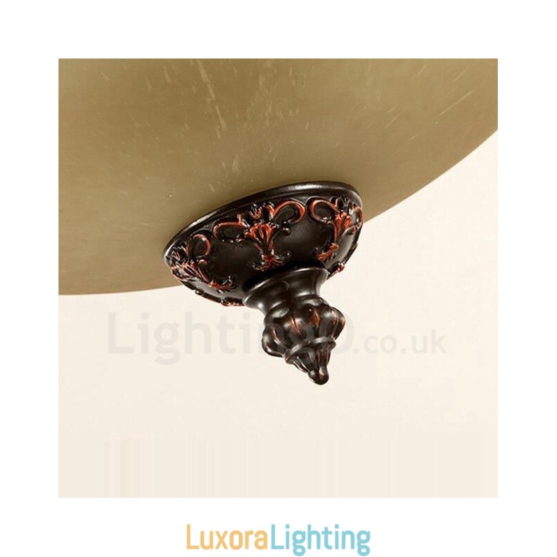 Designer Touch Decorative Single Light Rustic Lodge Integrated Metal Flush Mount Light