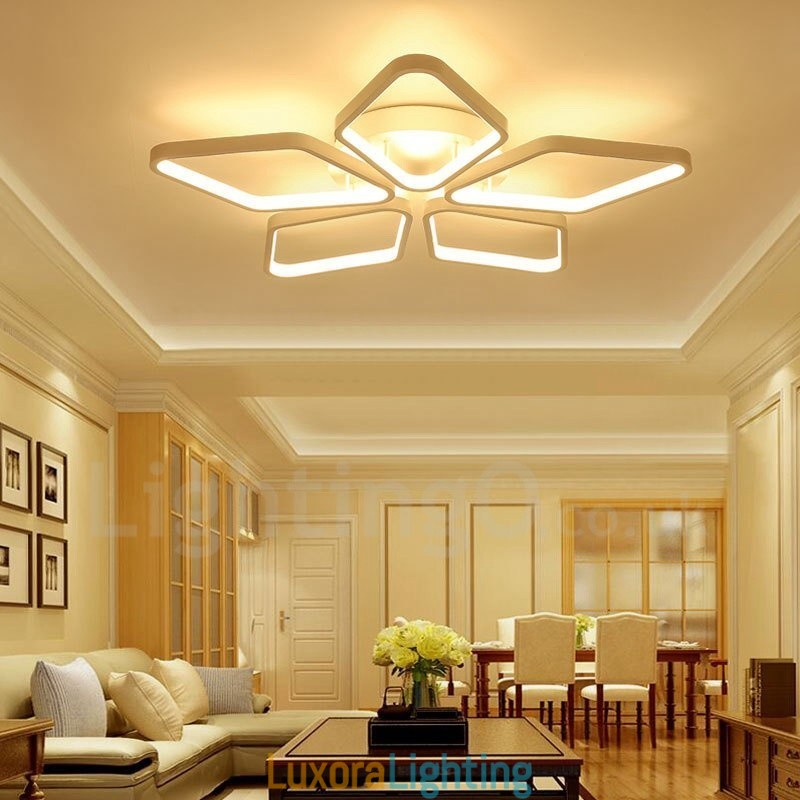 Designer Touch Decorative 5 Light Modern Contemporary Integrated Metal Flush Mount Light