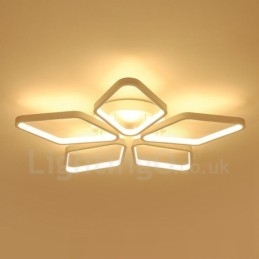 Designer Touch Decorative 5 Light Modern Contemporary Integrated Metal Flush Mount Light