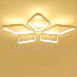 Designer Touch Decorative 5 Light Modern Contemporary Integrated Metal Flush Mount Light