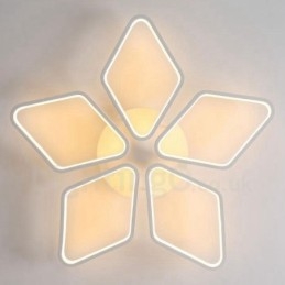 Designer Touch Decorative 5 Light Modern Contemporary Integrated Metal Flush Mount Light