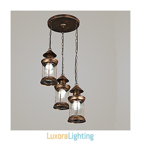 Designer Touch Decorative Rustic Lodge Vintage Retro Mini Style Metal Pendant Light