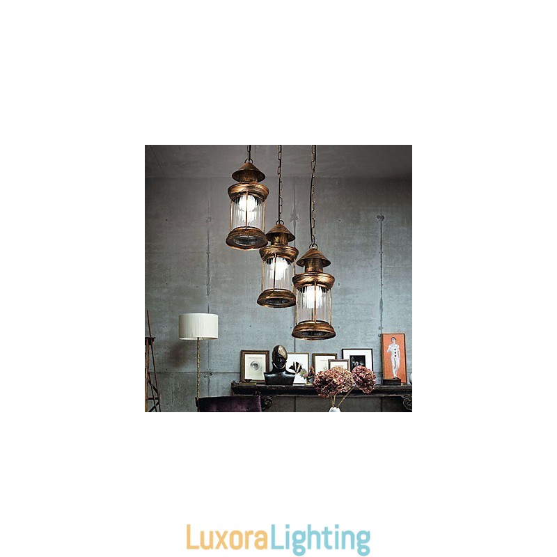 Designer Touch Decorative Rustic Lodge Vintage Retro Mini Style Metal Pendant Light