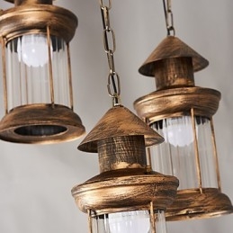 Designer Touch Decorative Rustic Lodge Vintage Retro Mini Style Metal Pendant Light