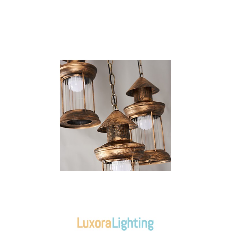 Designer Touch Decorative Rustic Lodge Vintage Retro Mini Style Metal Pendant Light