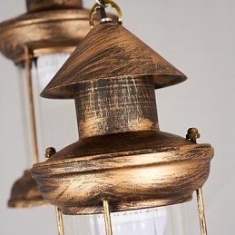 Designer Touch Decorative Rustic Lodge Vintage Retro Mini Style Metal Pendant Light