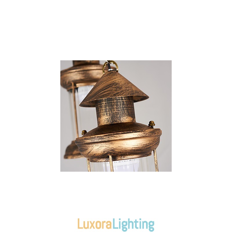 Designer Touch Decorative Rustic Lodge Vintage Retro Mini Style Metal Pendant Light