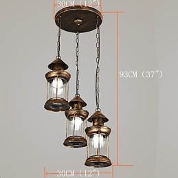 Designer Touch Decorative Rustic Lodge Vintage Retro Mini Style Metal Pendant Light