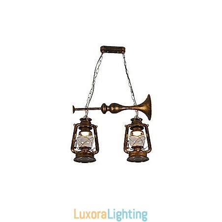 Designer Touch Decorative Rustic Lodge Vintage Retro Mini Style Metal Pendant Light