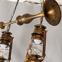 Designer Touch Decorative Rustic Lodge Vintage Retro Mini Style Metal Pendant Light