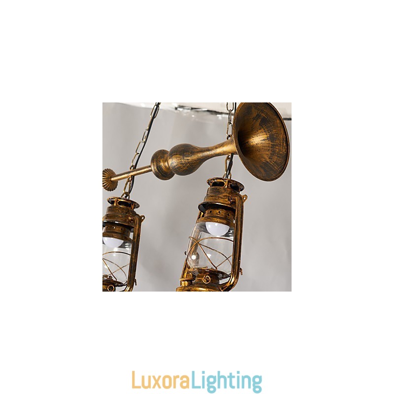 Designer Touch Decorative Rustic Lodge Vintage Retro Mini Style Metal Pendant Light