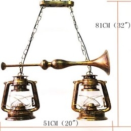 Designer Touch Decorative Rustic Lodge Vintage Retro Mini Style Metal Pendant Light