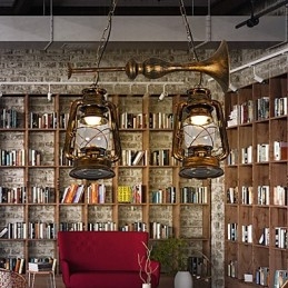 Designer Touch Decorative Rustic Lodge Vintage Retro Mini Style Metal Pendant Light