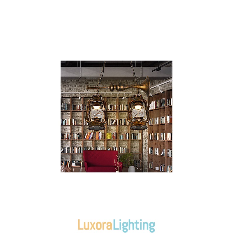 Designer Touch Decorative Rustic Lodge Vintage Retro Mini Style Metal Pendant Light