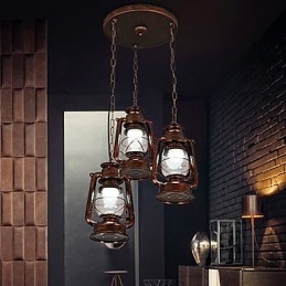 Designer Touch Decorative Rustic Lodge Vintage Retro Mini Style Metal Pendant Light