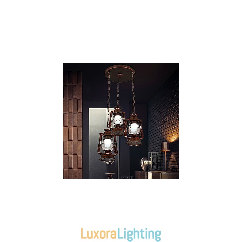 Designer Touch Decorative Rustic Lodge Vintage Retro Mini Style Metal Pendant Light