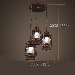 Designer Touch Decorative Rustic Lodge Vintage Retro Mini Style Metal Pendant Light