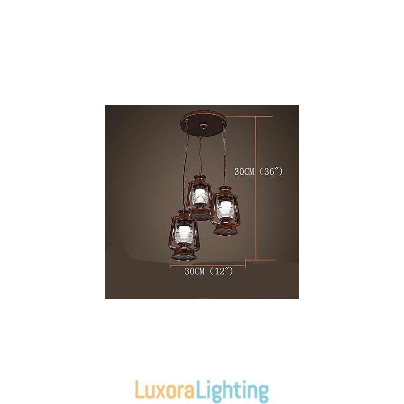 Designer Touch Decorative Rustic Lodge Vintage Retro Mini Style Metal Pendant Light