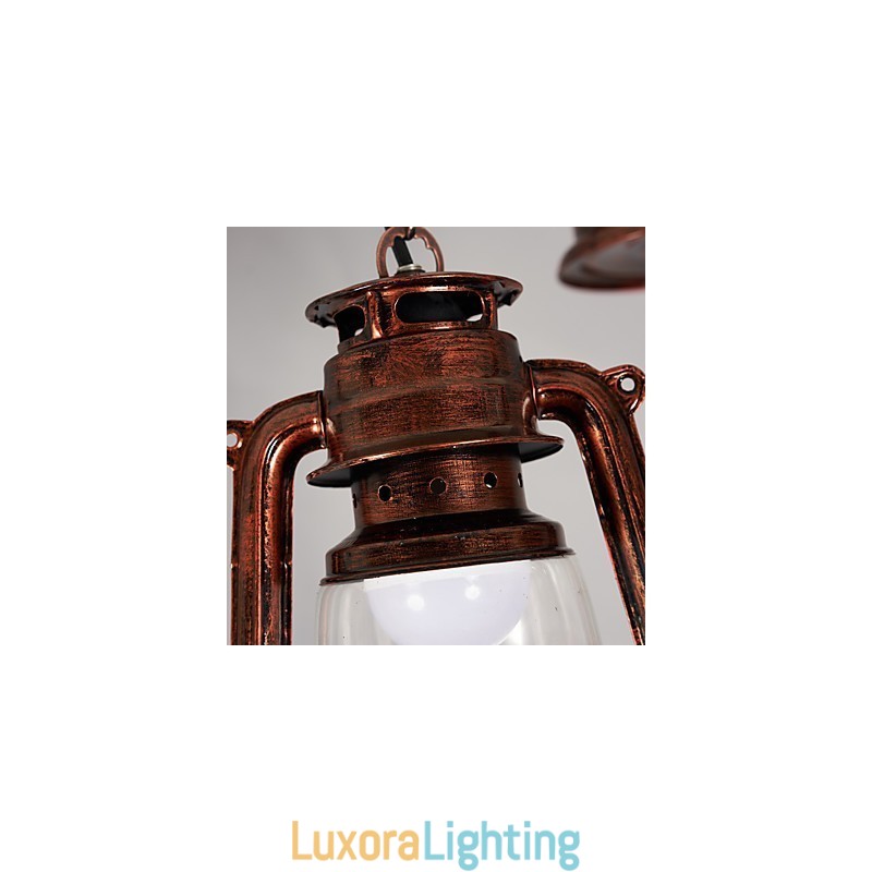 Designer Touch Decorative Rustic Lodge Vintage Retro Mini Style Metal Pendant Light