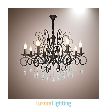 Designer Touch Decorative 8 Head Of European Style Crystal Lamp Metal Chandelier Lighting