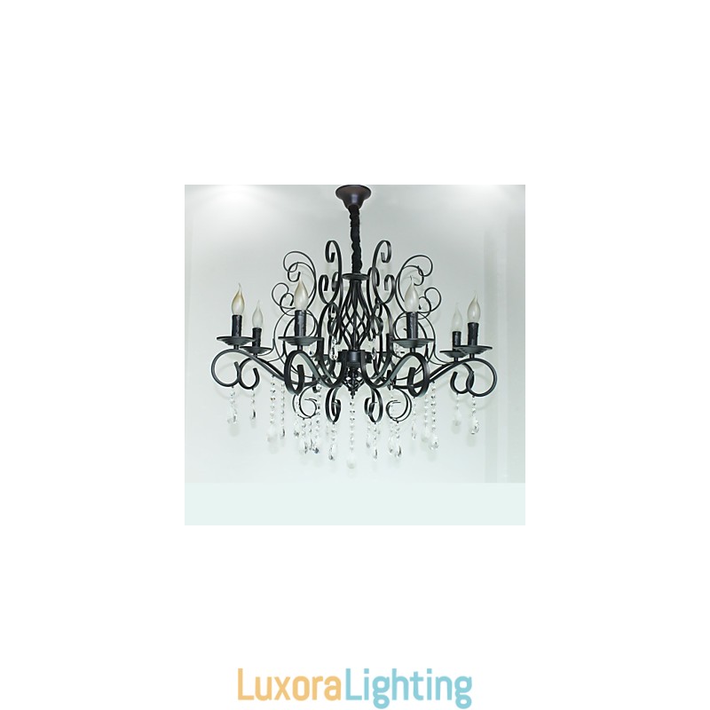 Designer Touch Decorative 8 Head Of European Style Crystal Lamp Metal Chandelier Lighting