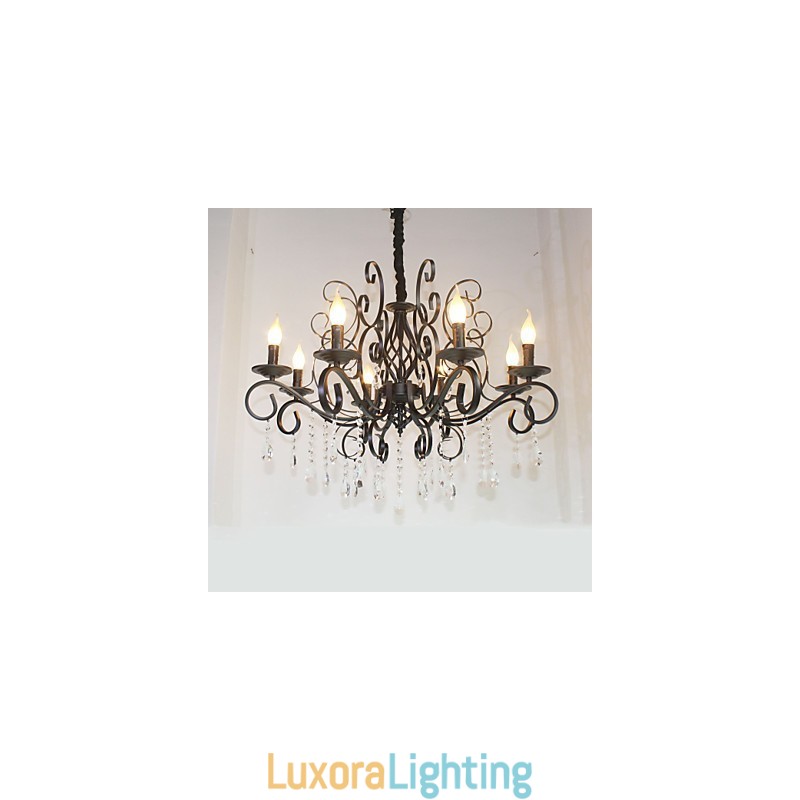 Designer Touch Decorative 8 Head Of European Style Crystal Lamp Metal Chandelier Lighting