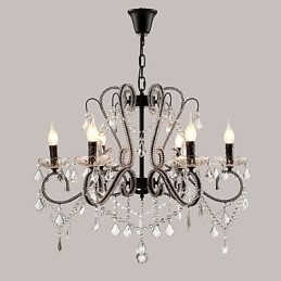 Designer Touch Decorative 6 Lights Crystal Chandelier Modern Contemporary Traditional Classic Rustic Lodge Vintage Retro