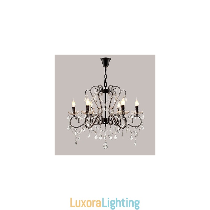 Designer Touch Decorative 6 Lights Crystal Chandelier Modern Contemporary Traditional Classic Rustic Lodge Vintage Retro